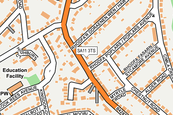 SA11 3TS map - OS OpenMap – Local (Ordnance Survey)