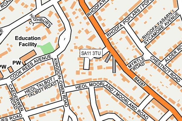 SA11 3TU map - OS OpenMap – Local (Ordnance Survey)