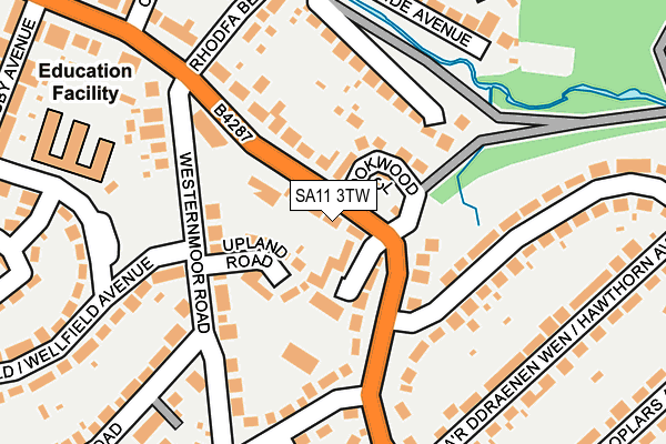 SA11 3TW map - OS OpenMap – Local (Ordnance Survey)