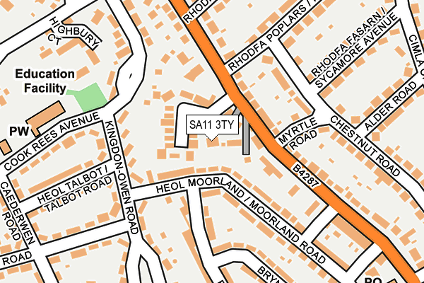SA11 3TY map - OS OpenMap – Local (Ordnance Survey)