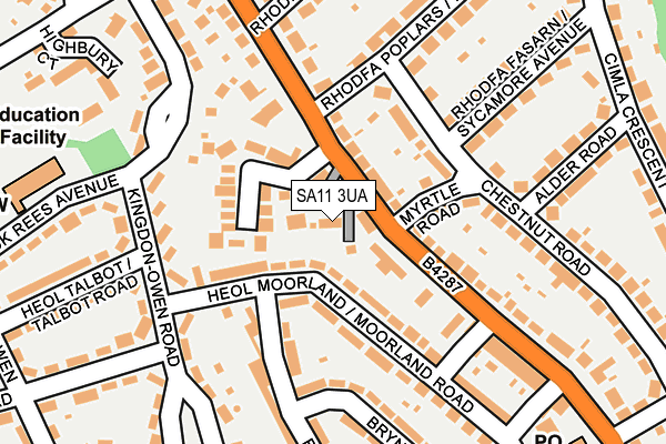 SA11 3UA map - OS OpenMap – Local (Ordnance Survey)