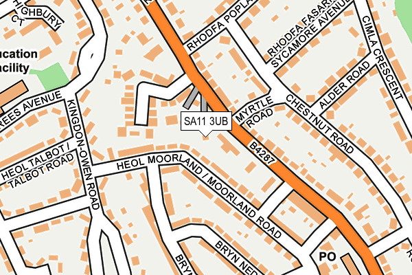 SA11 3UB map - OS OpenMap – Local (Ordnance Survey)