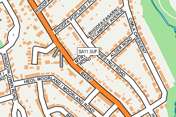 SA11 3UF map - OS OpenMap – Local (Ordnance Survey)