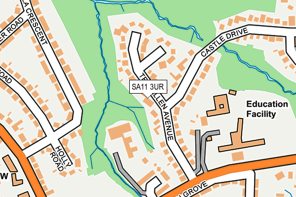 SA11 3UR map - OS OpenMap – Local (Ordnance Survey)