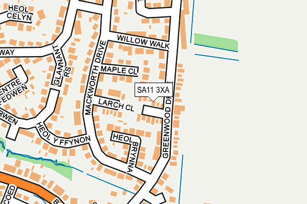 SA11 3XA map - OS OpenMap – Local (Ordnance Survey)