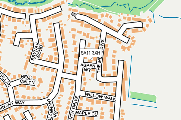 SA11 3XH map - OS OpenMap – Local (Ordnance Survey)