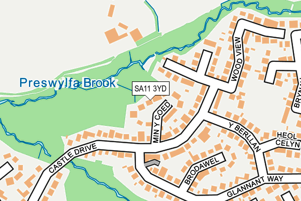 SA11 3YD map - OS OpenMap – Local (Ordnance Survey)