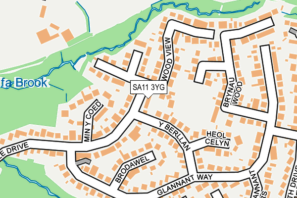 SA11 3YG map - OS OpenMap – Local (Ordnance Survey)