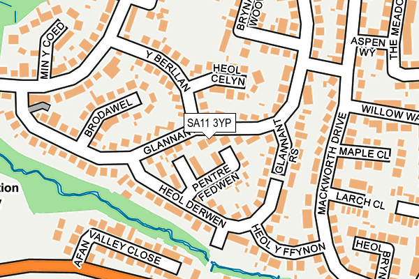 SA11 3YP map - OS OpenMap – Local (Ordnance Survey)