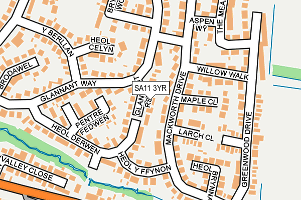 SA11 3YR map - OS OpenMap – Local (Ordnance Survey)