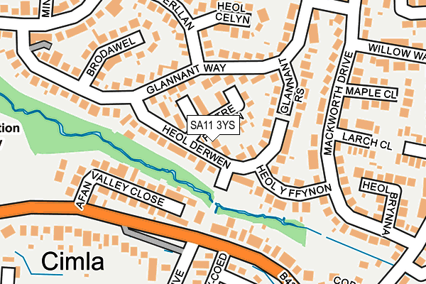 SA11 3YS map - OS OpenMap – Local (Ordnance Survey)