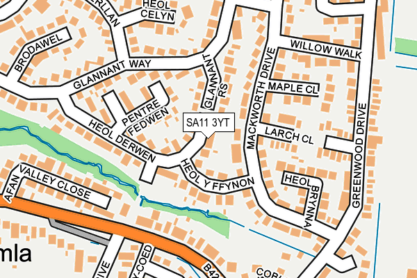 SA11 3YT map - OS OpenMap – Local (Ordnance Survey)