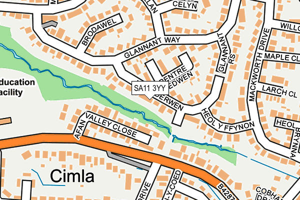 SA11 3YY map - OS OpenMap – Local (Ordnance Survey)