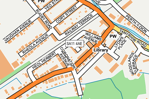 SA11 4AE map - OS OpenMap – Local (Ordnance Survey)