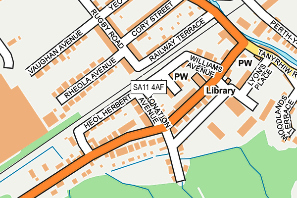 SA11 4AF map - OS OpenMap – Local (Ordnance Survey)