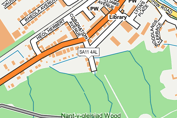 SA11 4AL map - OS OpenMap – Local (Ordnance Survey)