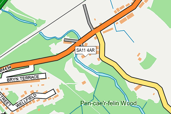 SA11 4AR map - OS OpenMap – Local (Ordnance Survey)