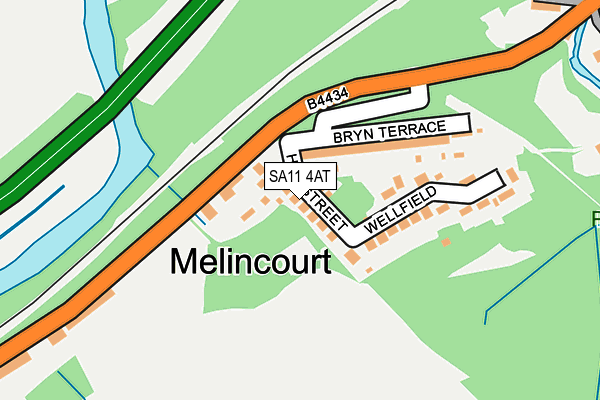 SA11 4AT map - OS OpenMap – Local (Ordnance Survey)