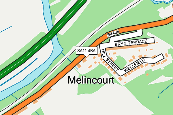 SA11 4BA map - OS OpenMap – Local (Ordnance Survey)