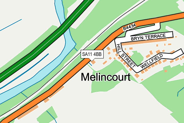 SA11 4BB map - OS OpenMap – Local (Ordnance Survey)