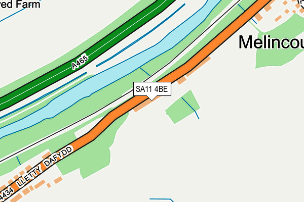 SA11 4BE map - OS OpenMap – Local (Ordnance Survey)