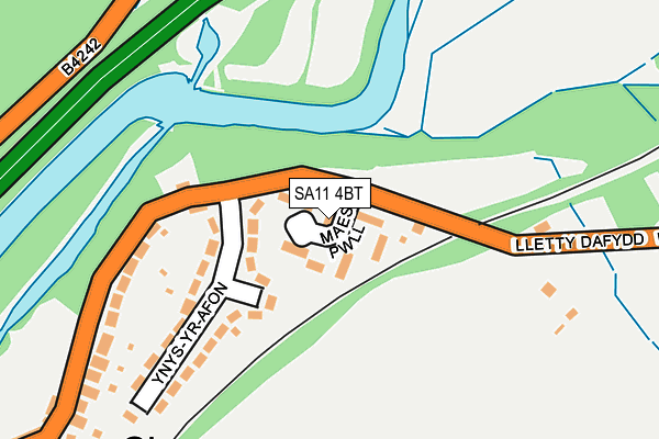 SA11 4BT map - OS OpenMap – Local (Ordnance Survey)