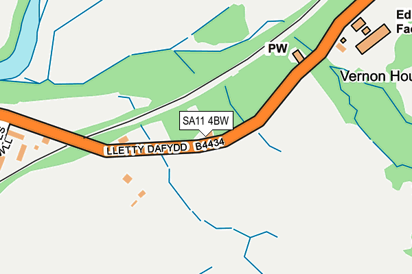 SA11 4BW map - OS OpenMap – Local (Ordnance Survey)