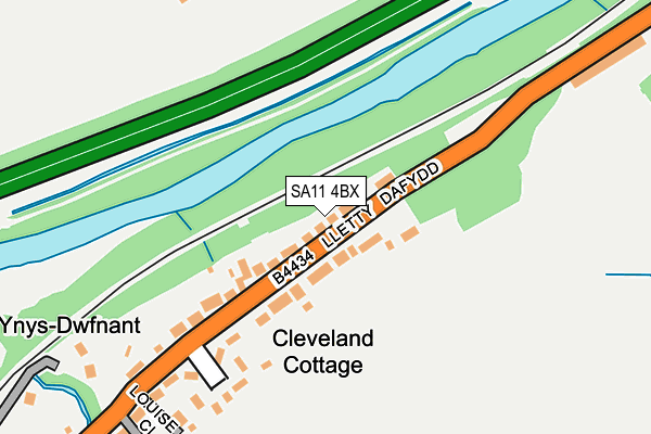 SA11 4BX map - OS OpenMap – Local (Ordnance Survey)