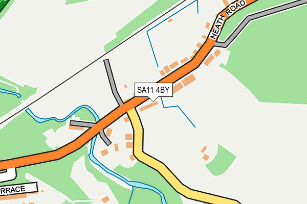 SA11 4BY map - OS OpenMap – Local (Ordnance Survey)