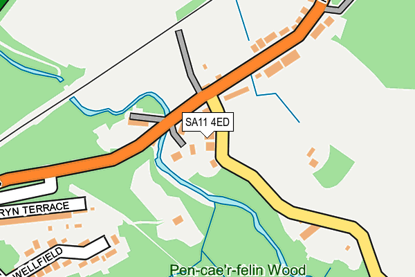 SA11 4ED map - OS OpenMap – Local (Ordnance Survey)