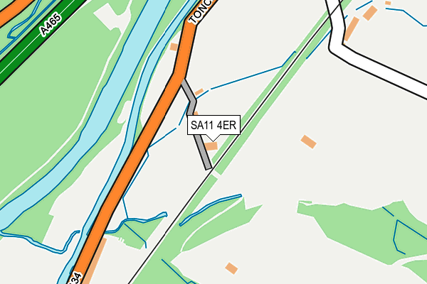 SA11 4ER map - OS OpenMap – Local (Ordnance Survey)