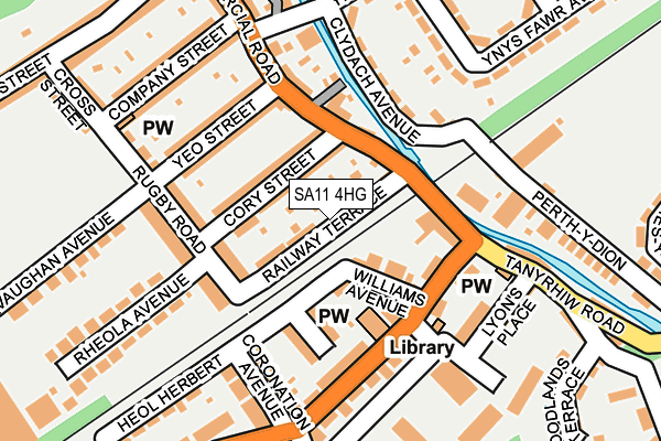 SA11 4HG map - OS OpenMap – Local (Ordnance Survey)