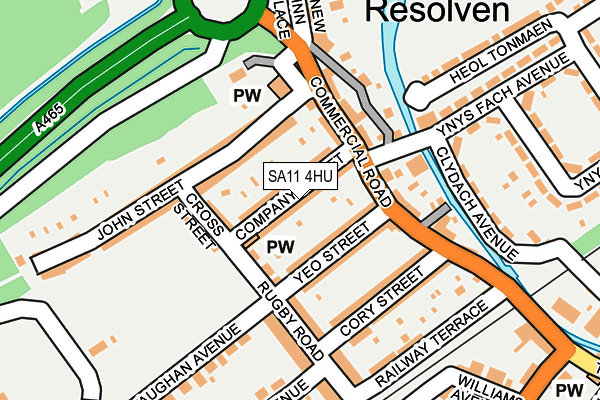 SA11 4HU map - OS OpenMap – Local (Ordnance Survey)