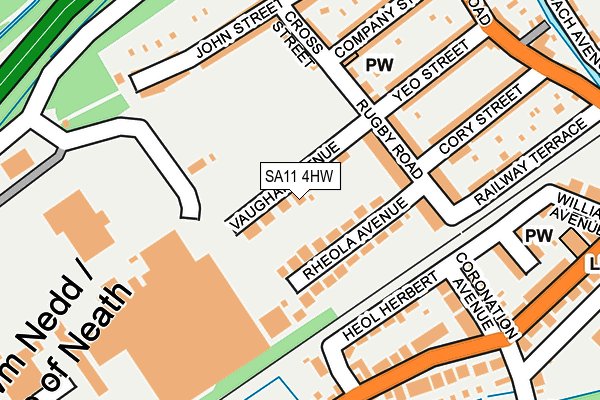 SA11 4HW map - OS OpenMap – Local (Ordnance Survey)