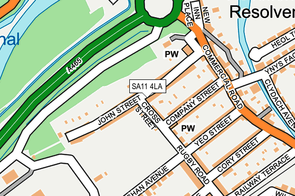 SA11 4LA map - OS OpenMap – Local (Ordnance Survey)