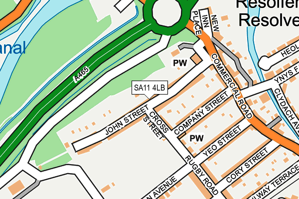 SA11 4LB map - OS OpenMap – Local (Ordnance Survey)