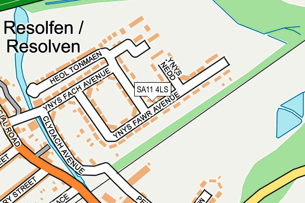 SA11 4LS map - OS OpenMap – Local (Ordnance Survey)