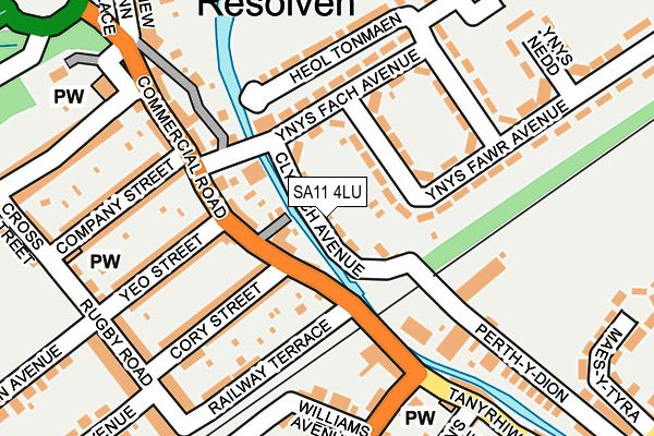 SA11 4LU map - OS OpenMap – Local (Ordnance Survey)