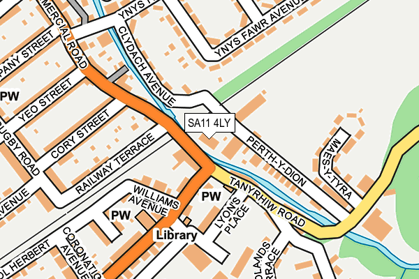 SA11 4LY map - OS OpenMap – Local (Ordnance Survey)