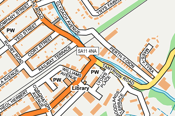 SA11 4NA map - OS OpenMap – Local (Ordnance Survey)