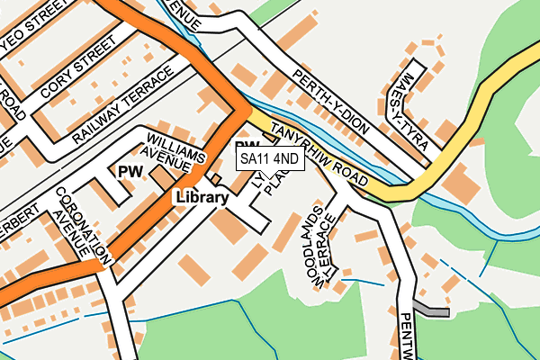 SA11 4ND map - OS OpenMap – Local (Ordnance Survey)