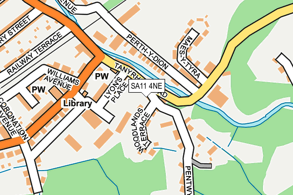 SA11 4NE map - OS OpenMap – Local (Ordnance Survey)