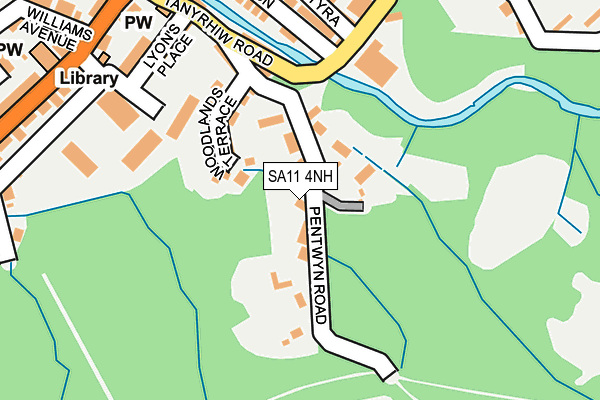 SA11 4NH map - OS OpenMap – Local (Ordnance Survey)