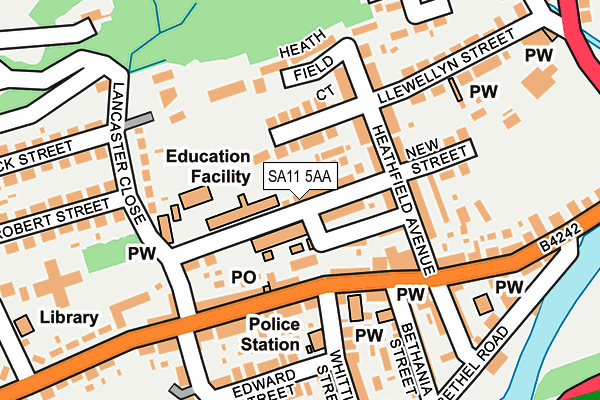 SA11 5AA map - OS OpenMap – Local (Ordnance Survey)