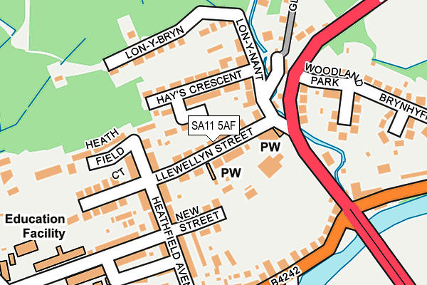 SA11 5AF map - OS OpenMap – Local (Ordnance Survey)