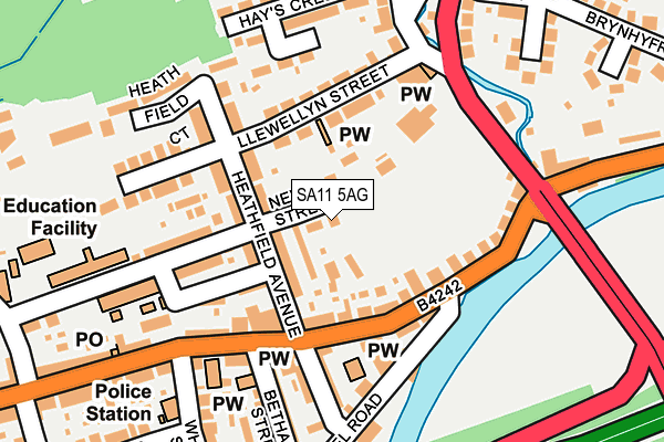 SA11 5AG map - OS OpenMap – Local (Ordnance Survey)