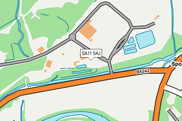 SA11 5AJ map - OS OpenMap – Local (Ordnance Survey)