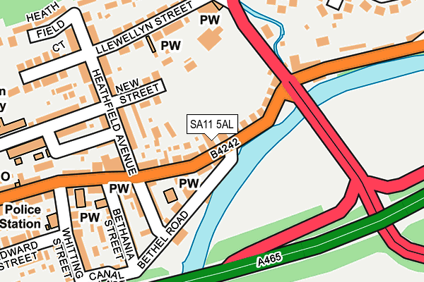 SA11 5AL map - OS OpenMap – Local (Ordnance Survey)