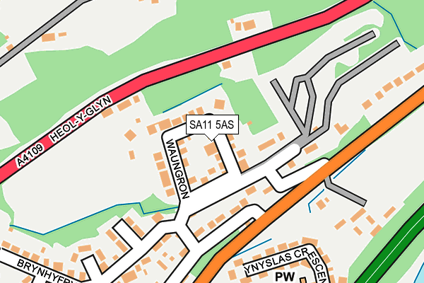 SA11 5AS map - OS OpenMap – Local (Ordnance Survey)