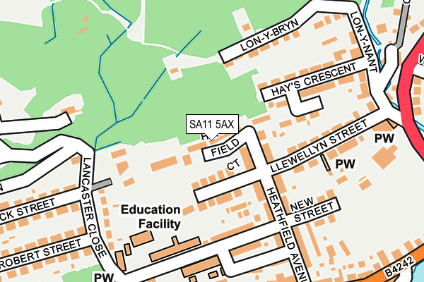 SA11 5AX map - OS OpenMap – Local (Ordnance Survey)